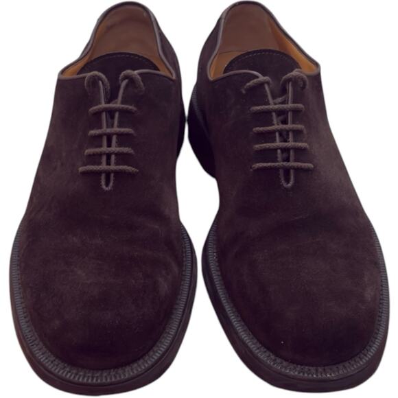 Giorgio Armani Lace Up Brown Suede Shoes Size 43.5 US 10.5 - Picture 3 of 13